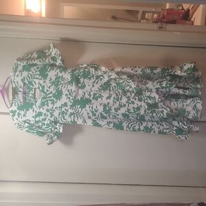 Green and White Floral Dress